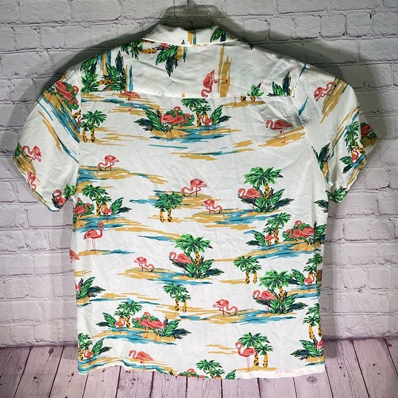 Denim & Flower Men's Hawaiian Button Down Short Sleeve Shirt. Sz: XL - Picture 8 of 10